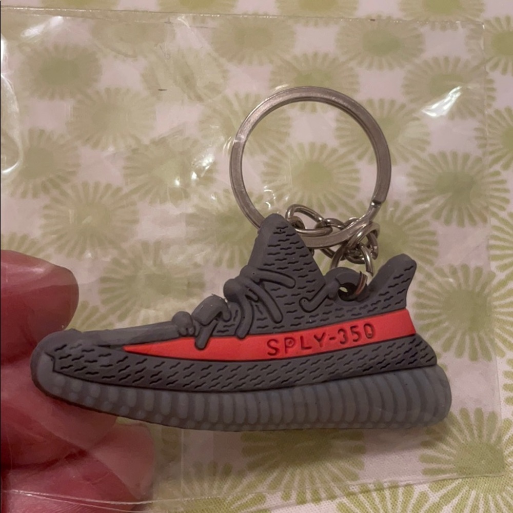 Yeezy black and gray keychain